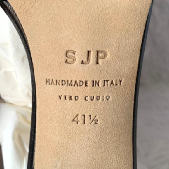 NIB SJP by Sarah Jessica Parker Carrie Black T-Strap Pumps EU 41.5 US 10.5 70mm - Picture 16 of 16